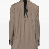 Giacca doppiopetto a righe acciaio in beige Maxmara - donna 