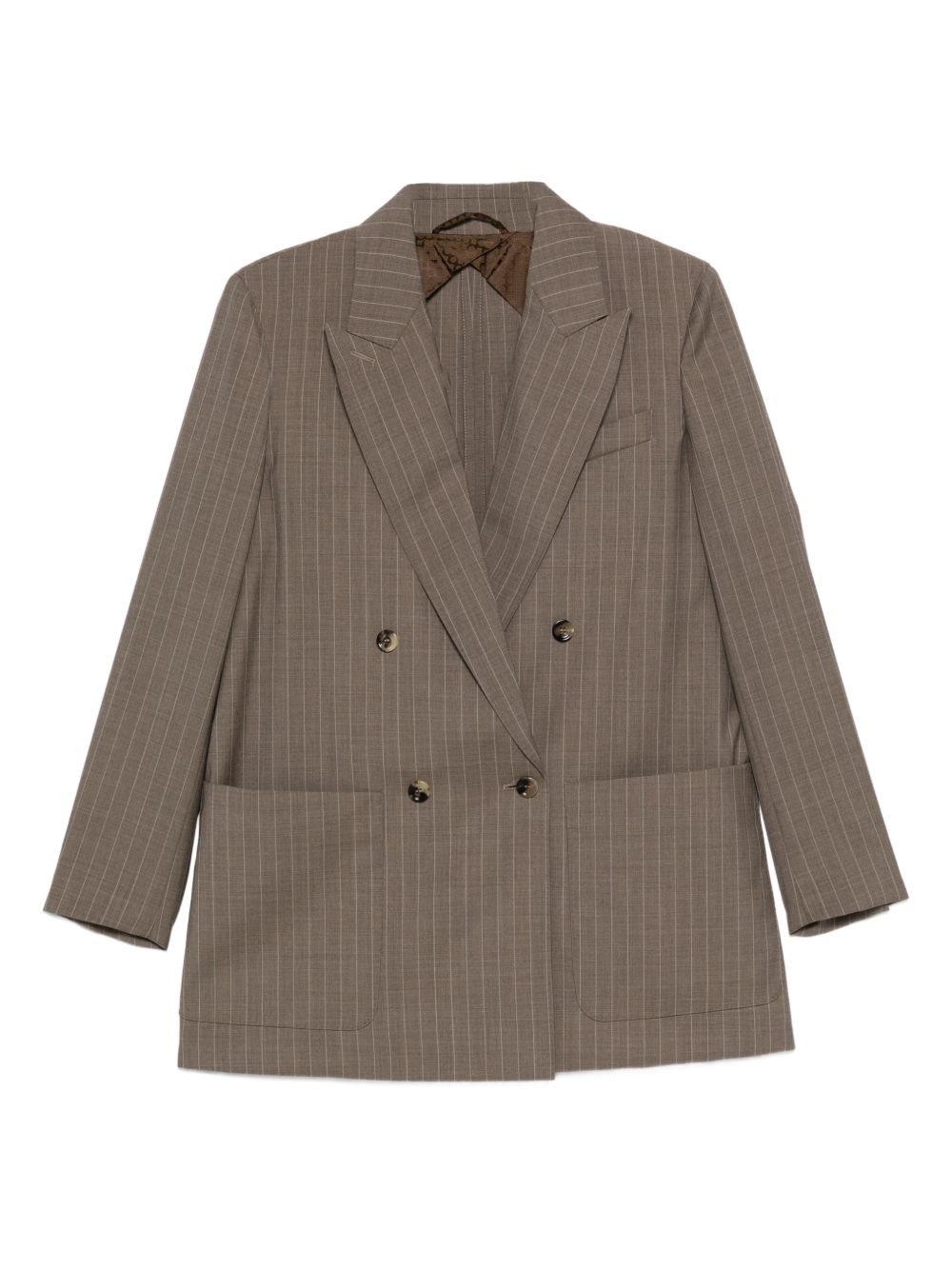 Giacca doppiopetto a righe acciaio in beige Maxmara - donna 