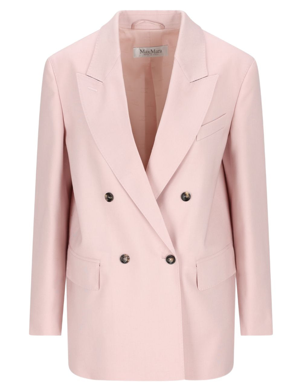 Blazer doppiopetto in lana, mohair e seta ombrosa in rosa Maxmara - donna 
