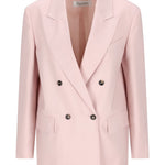 Blazer doppiopetto in lana, mohair e seta ombrosa in rosa Maxmara - donna 
