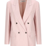 Blazer doppiopetto in lana, mohair e seta ombrosa in rosa Maxmara - donna 