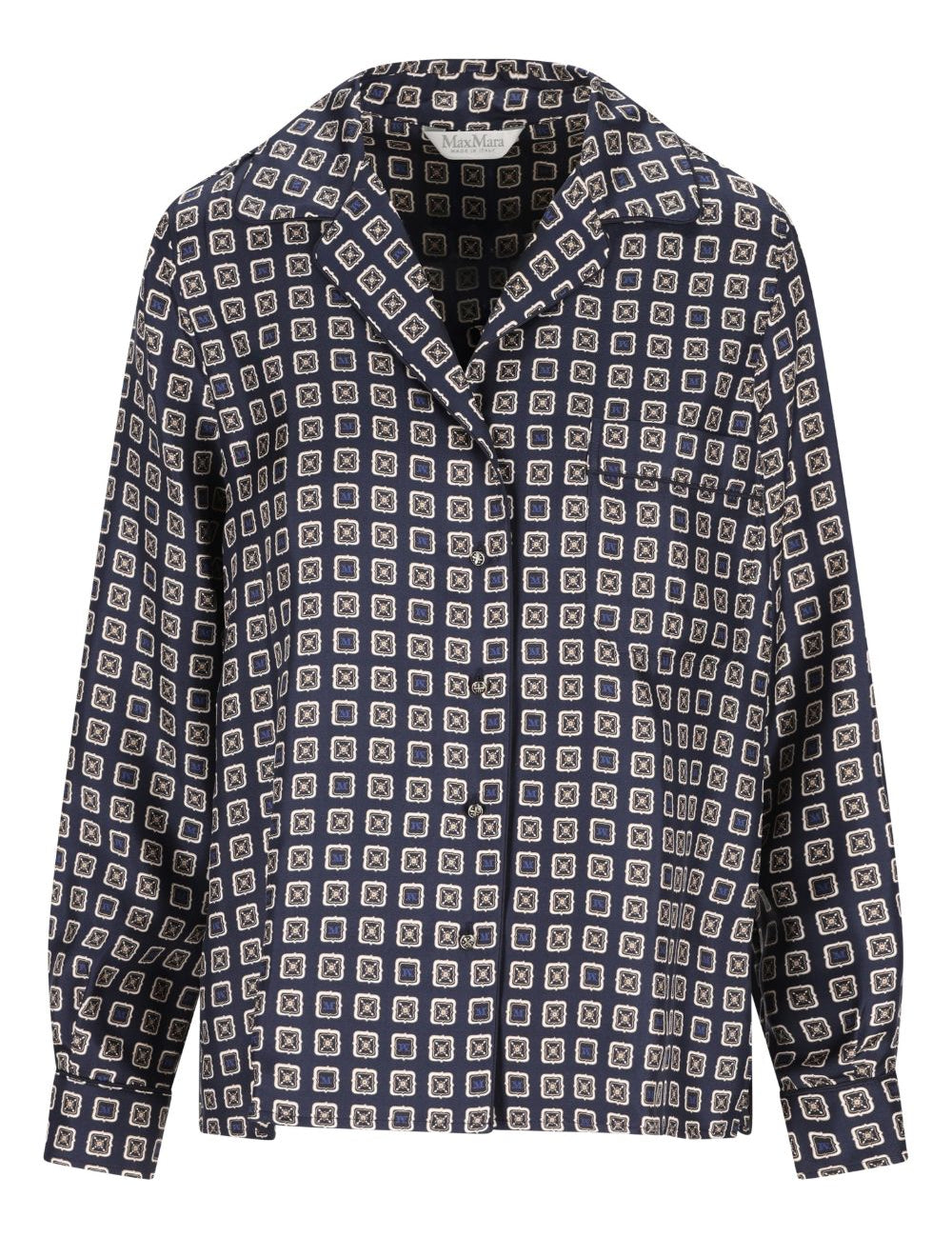 Camicia a fantasia disco in blu Maxmara - donna 