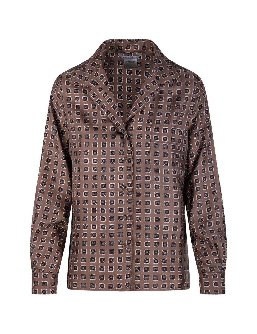 Camicia semiaderente in seta stampata disco in grigio Maxmara - donna 