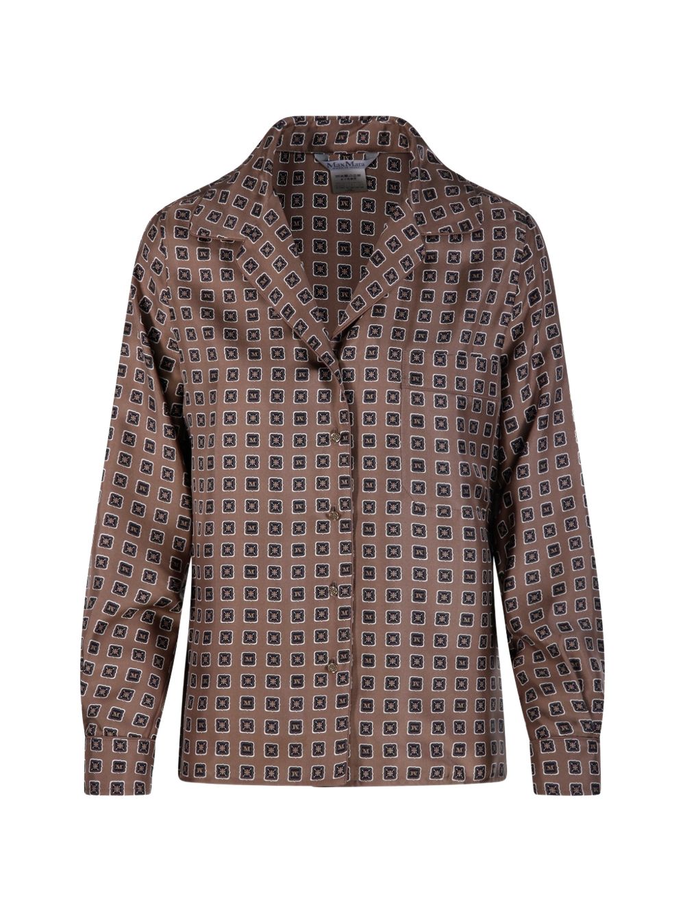 Camicia semiaderente in seta stampata disco in grigio Maxmara - donna 