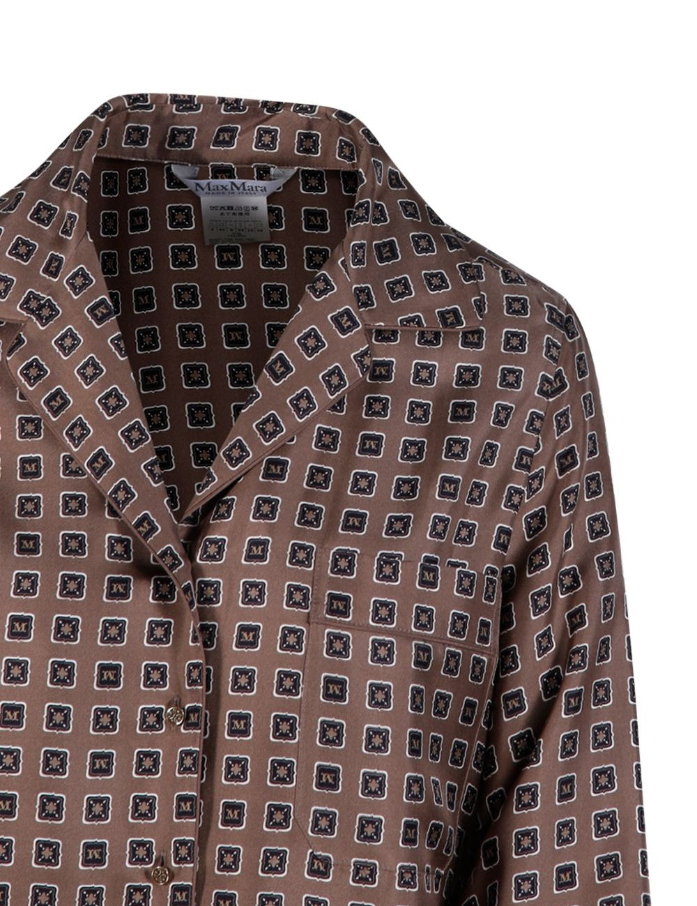 Camicia semiaderente in seta stampata disco in grigio Maxmara - donna 