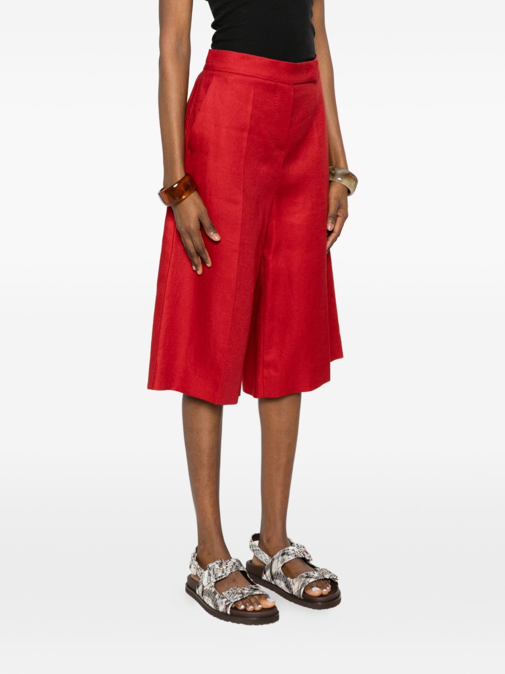 Bermuda Kaki in lino in rosso Maxmara - donna 