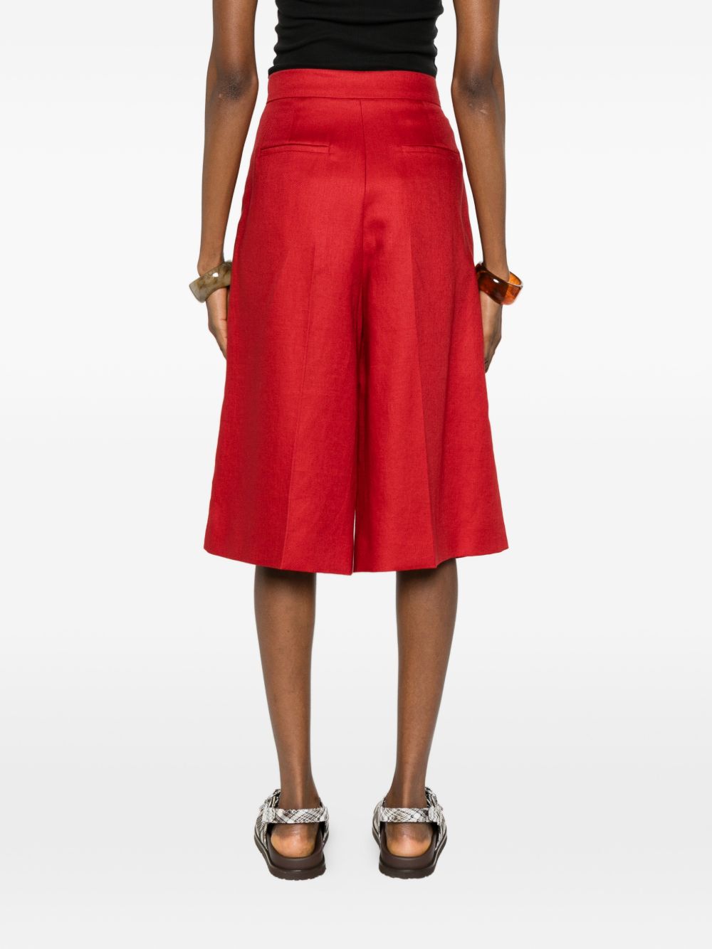 Bermuda Kaki in lino in rosso Maxmara - donna 