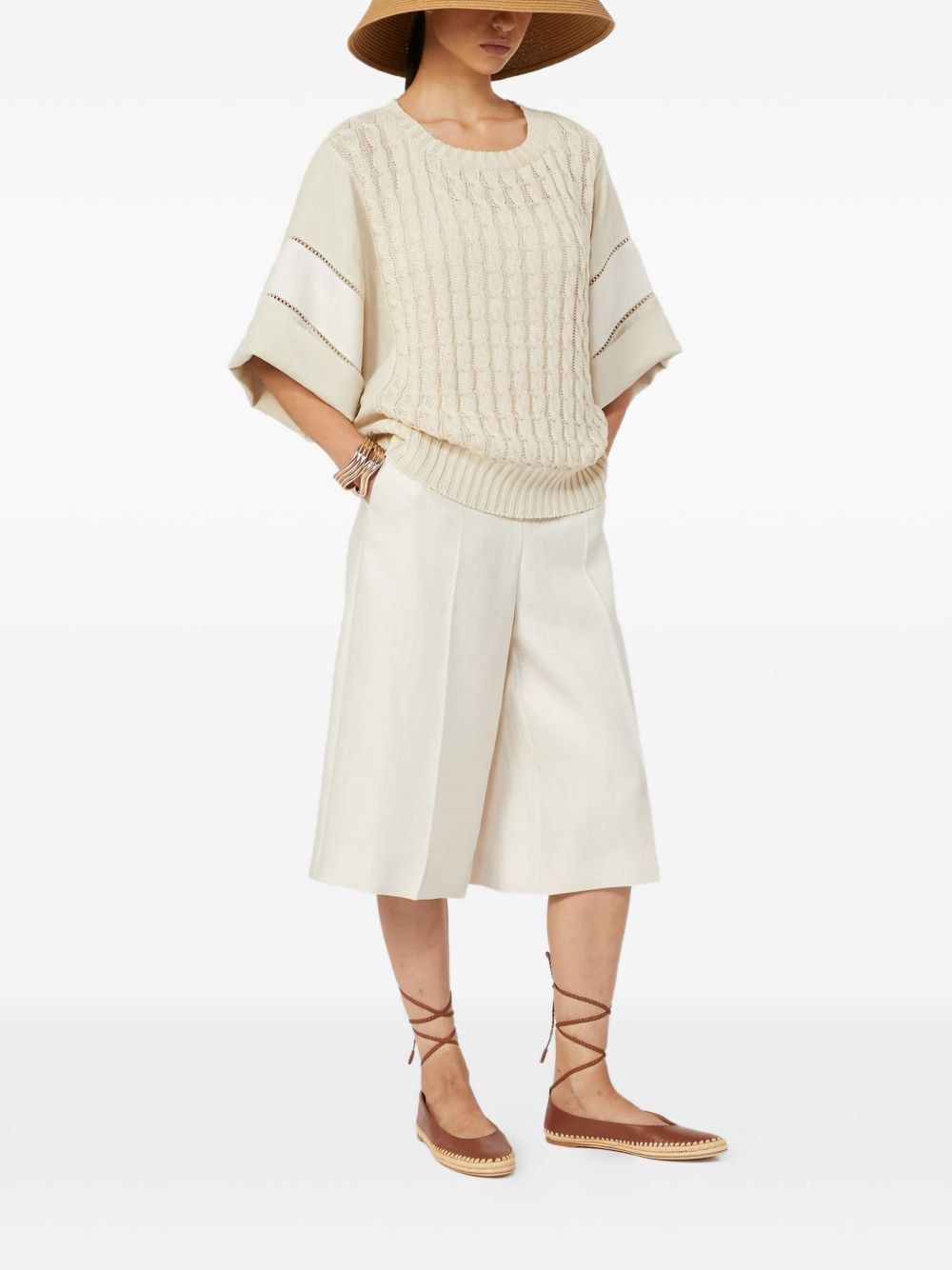 Bermuda Kaki in lino in avorio Maxmara - donna 