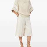 Bermuda Kaki in lino in avorio Maxmara - donna 