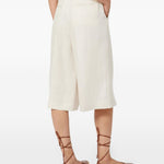 Bermuda Kaki in lino in avorio Maxmara - donna 