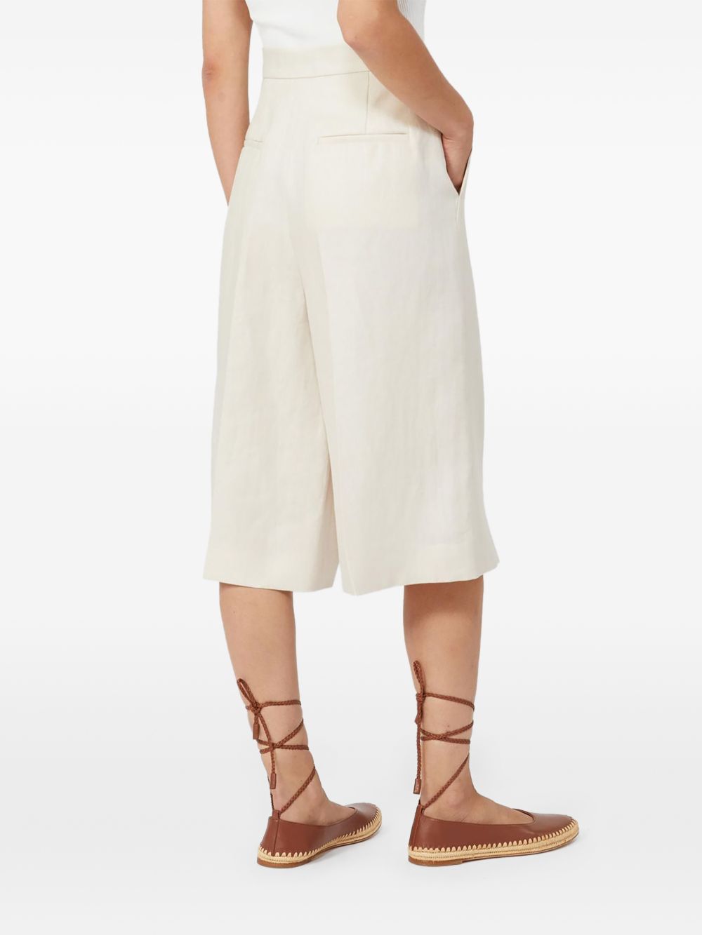 Bermuda Kaki in lino in avorio Maxmara - donna 