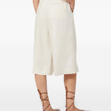 Bermuda Kaki in lino in avorio Maxmara - donna 