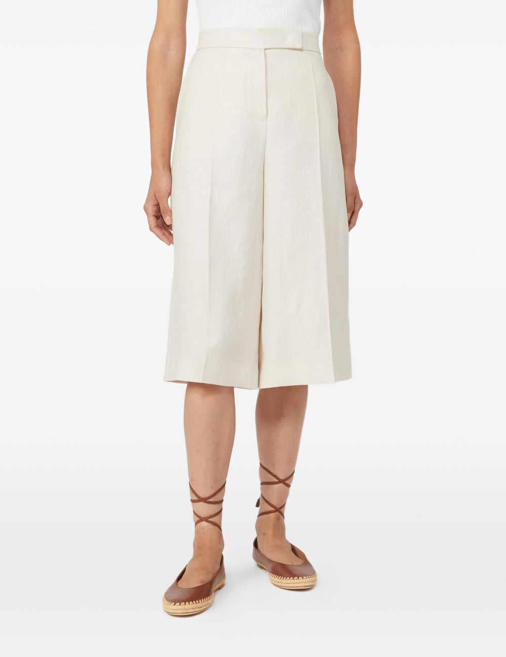 Bermuda Kaki in lino in avorio Maxmara - donna 