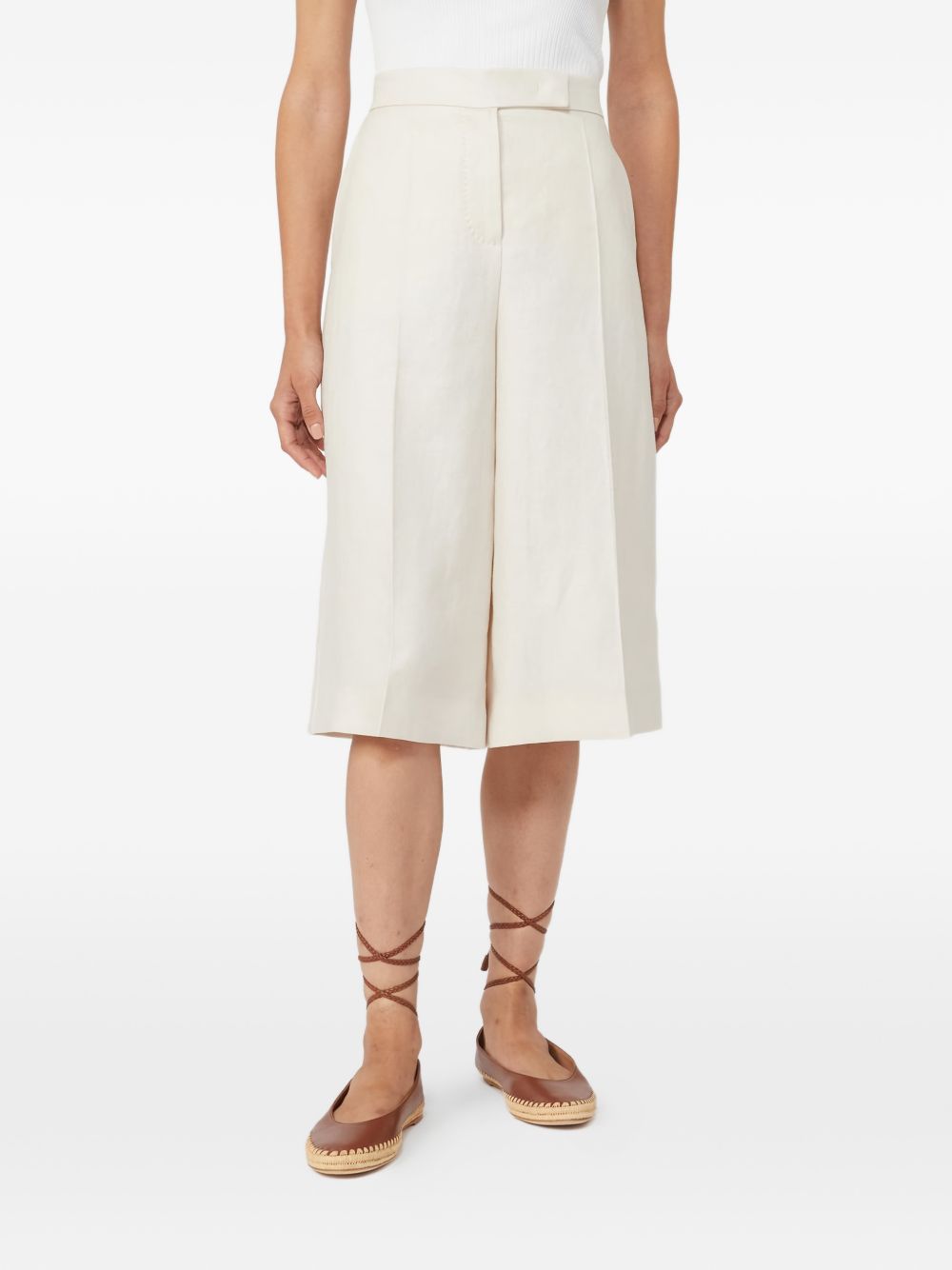 Bermuda Kaki in lino in avorio Maxmara - donna 