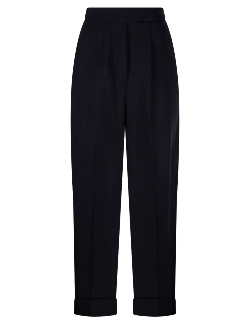Pantaloni con risvolto e pieghe in nero Maxmara - donna 