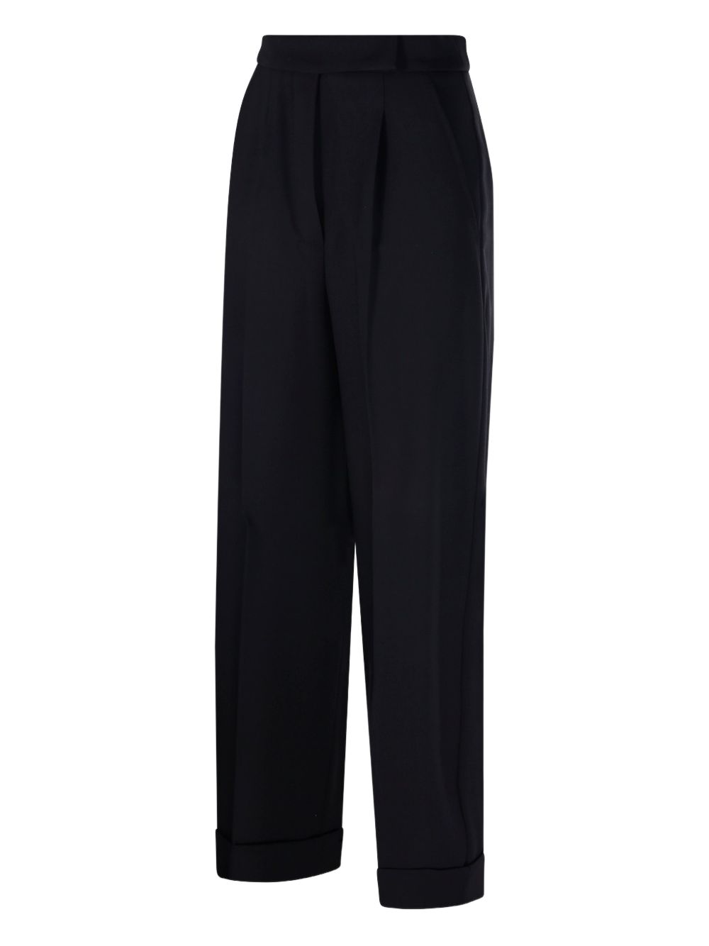 Pantaloni con risvolto e pieghe in nero Maxmara - donna 