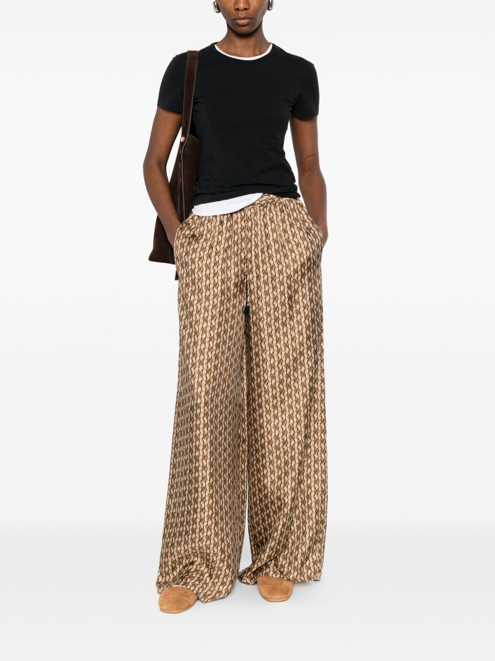 Pantaloni Clarino a gamba ampia in marrone Maxmara - donna 