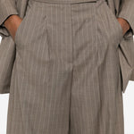 Pantaloni gessati in lana in marrone Maxmara - donna 