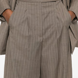 Pantaloni gessati in lana in marrone Maxmara - donna 