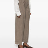 Pantaloni gessati in lana in marrone Maxmara - donna 