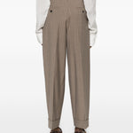 Pantaloni gessati in lana in marrone Maxmara - donna 