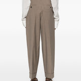 Pantaloni gessati in lana in marrone Maxmara - donna 