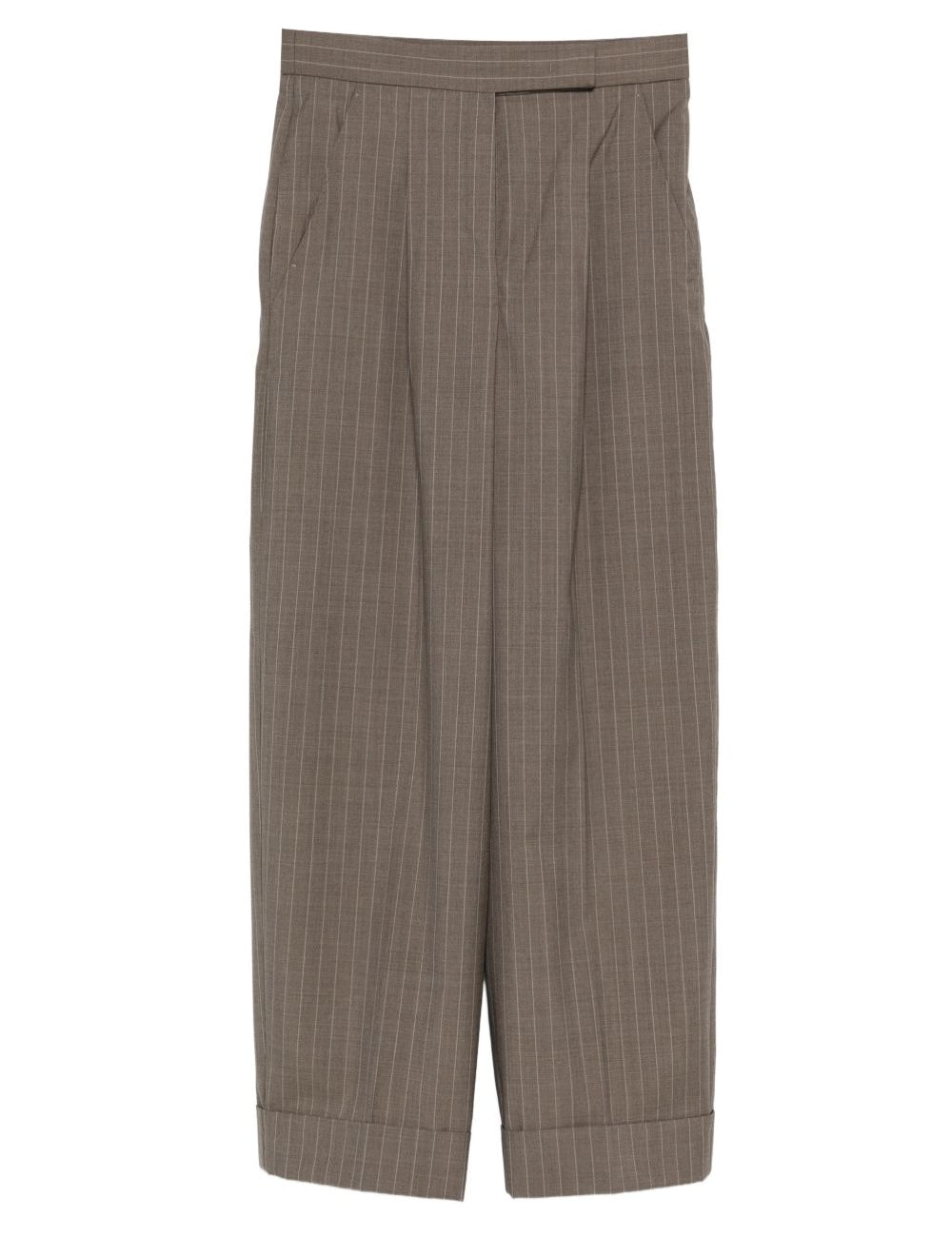 Pantaloni gessati in lana in marrone Maxmara - donna 