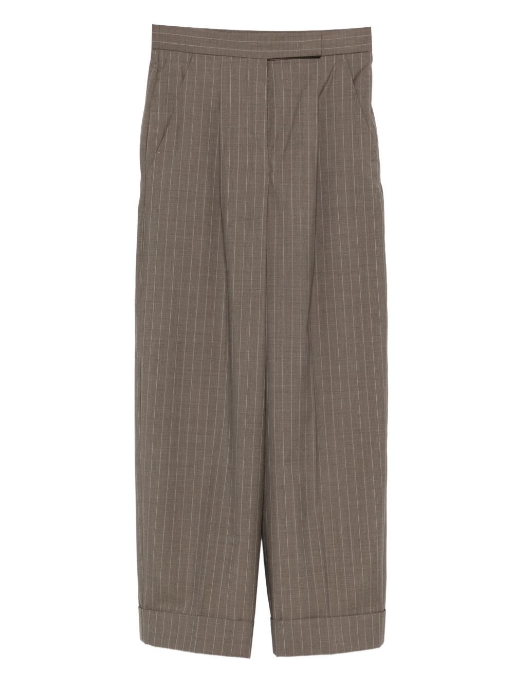Pantaloni gessati in lana in marrone Maxmara - donna 