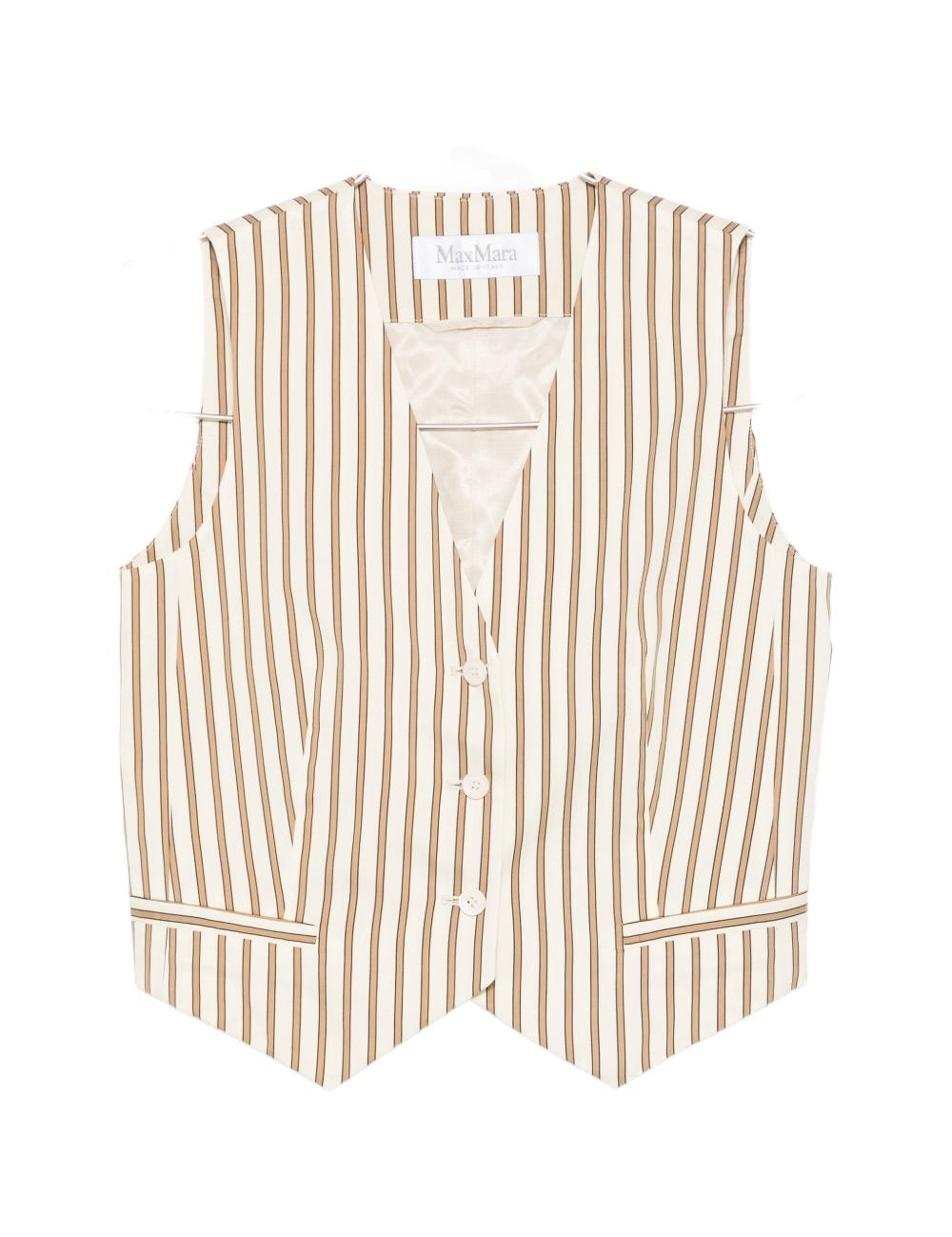 Gilet Fauno in beige e bianco Max Mara - donna 