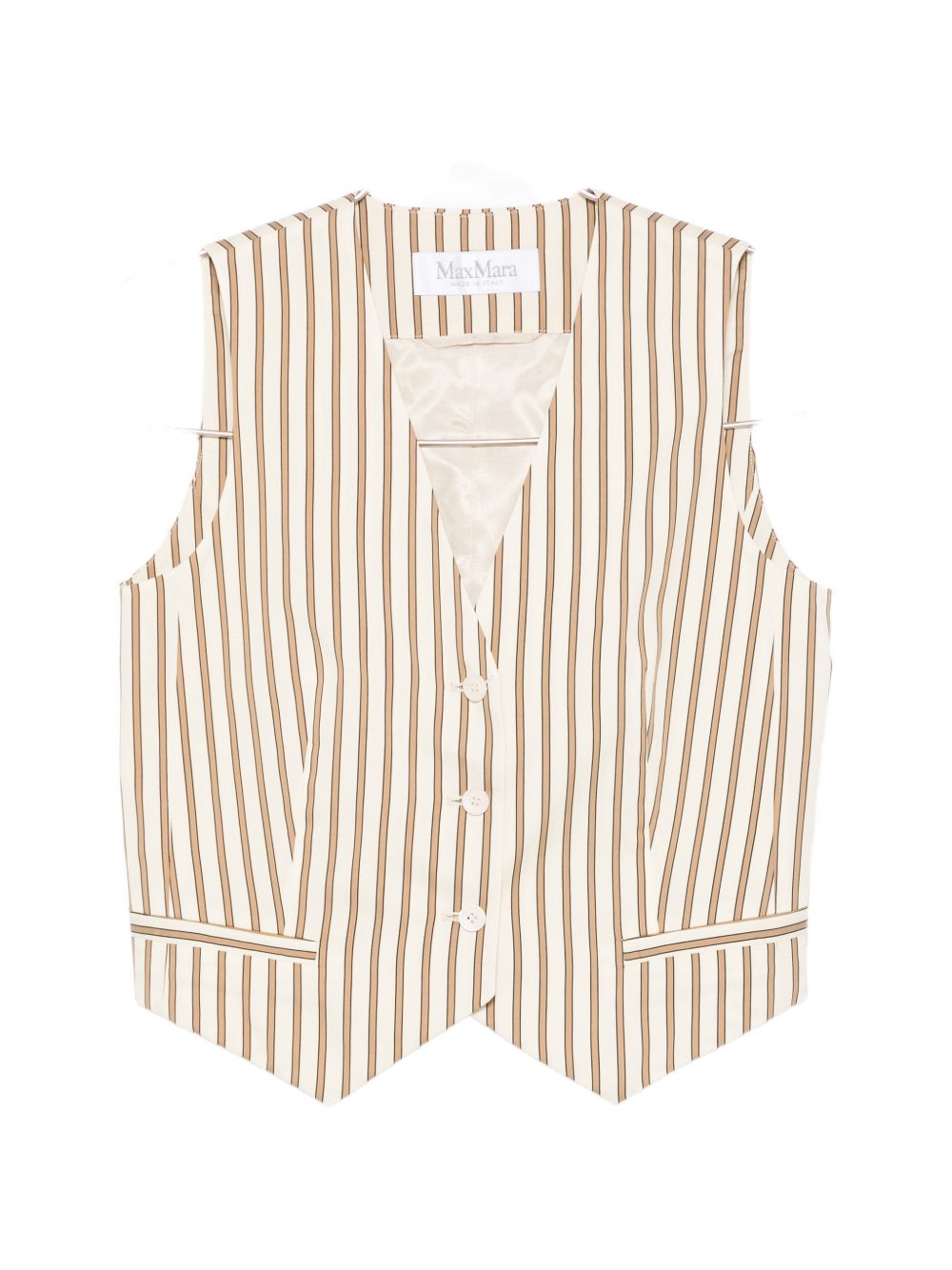 Gilet Fauno in beige e bianco Max Mara - donna 