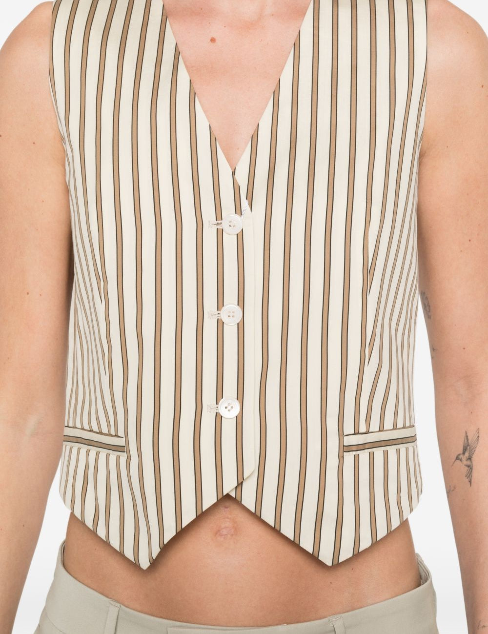 Gilet Fauno in beige e bianco Max Mara - donna 