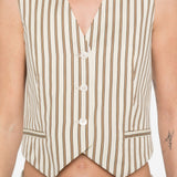 Gilet Fauno in beige e bianco Max Mara - donna 