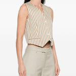Gilet Fauno in beige e bianco Max Mara - donna 