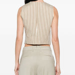 Gilet Fauno in beige e bianco Max Mara - donna 