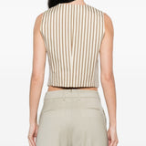 Gilet Fauno in beige e bianco Max Mara - donna 