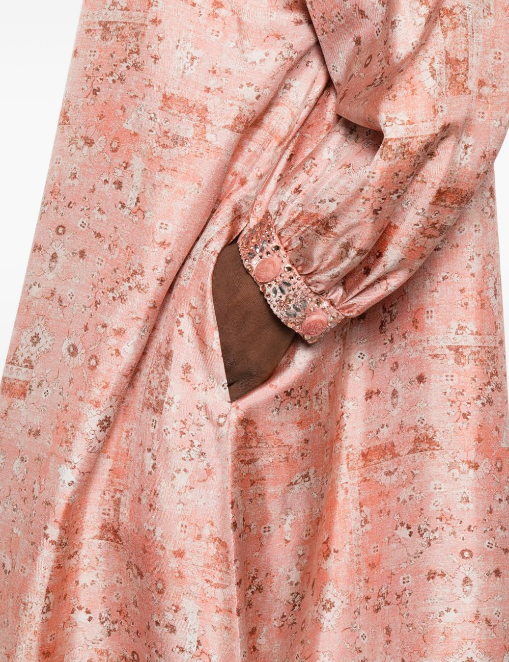 Abito maxi con stampa floreale pecora in rosa Maxmara - donna 