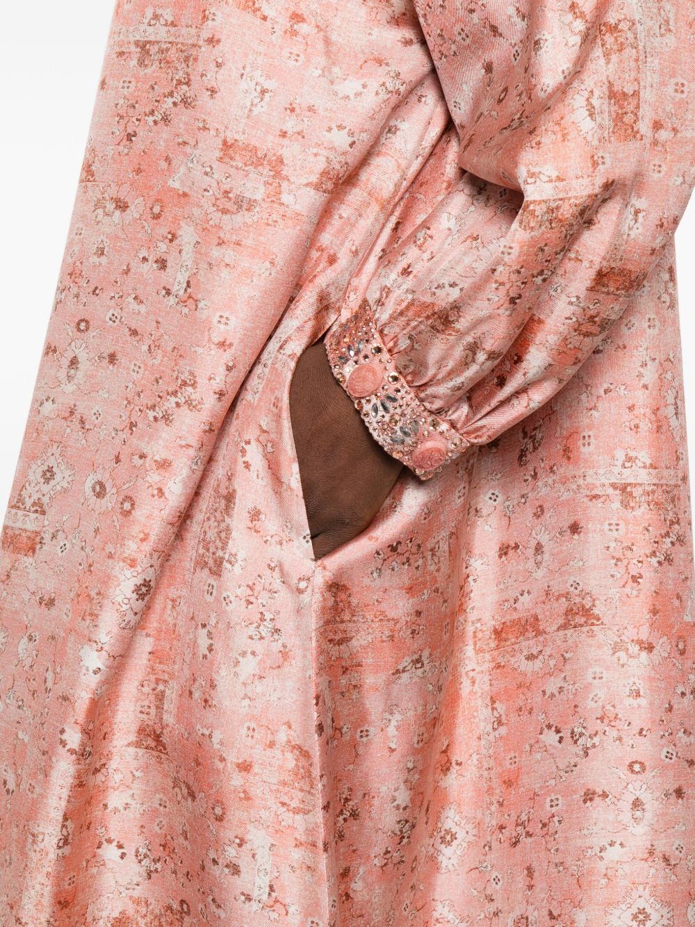 Abito maxi con stampa floreale pecora in rosa Maxmara - donna 