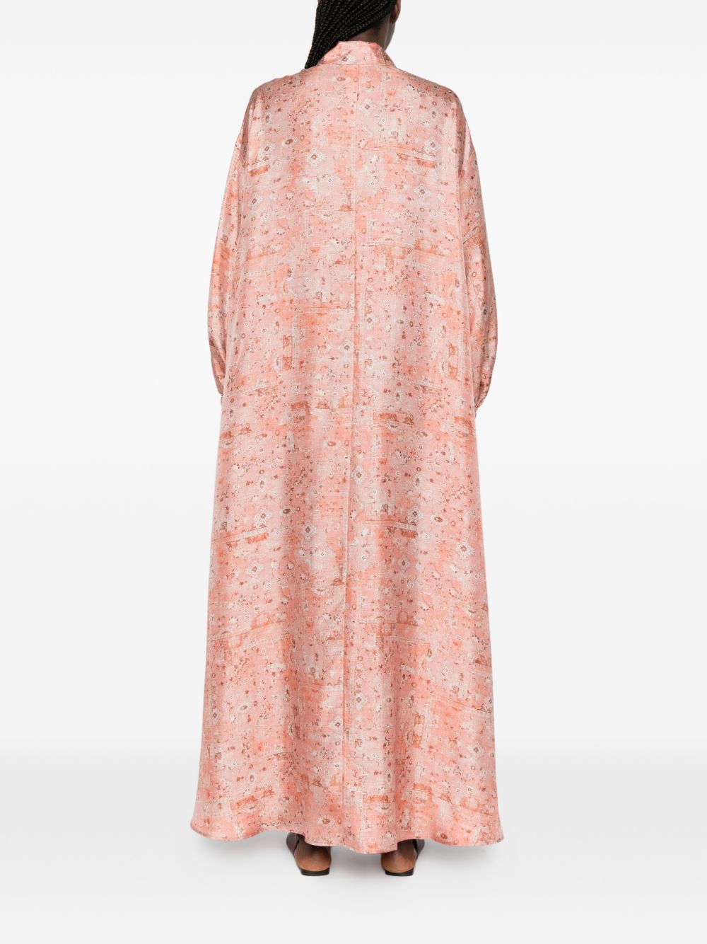 Abito maxi con stampa floreale pecora in rosa Maxmara - donna 