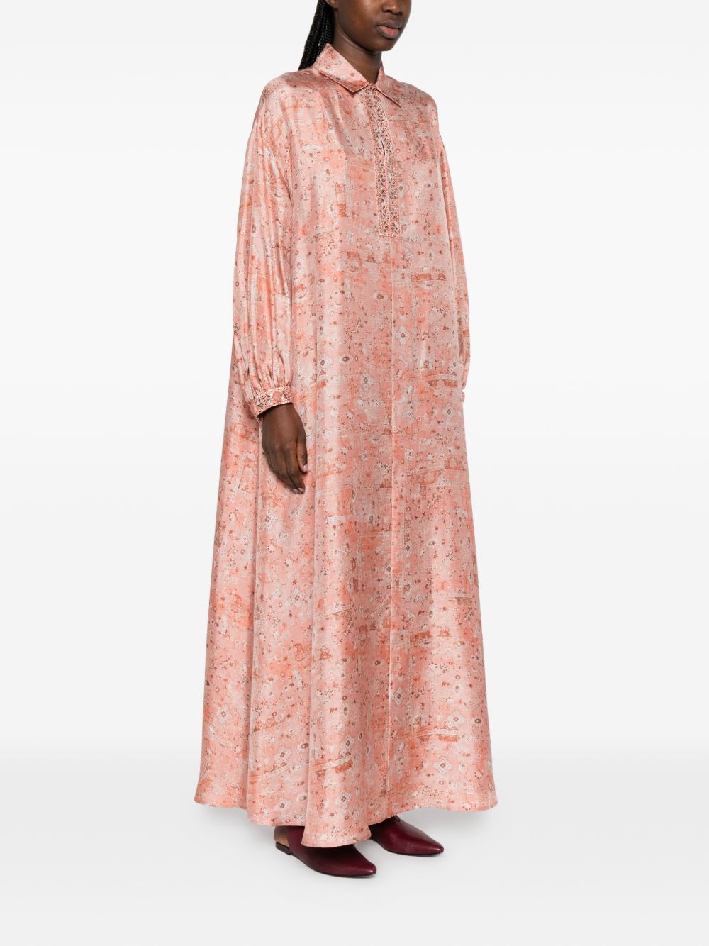 Abito maxi con stampa floreale pecora in rosa Maxmara - donna 