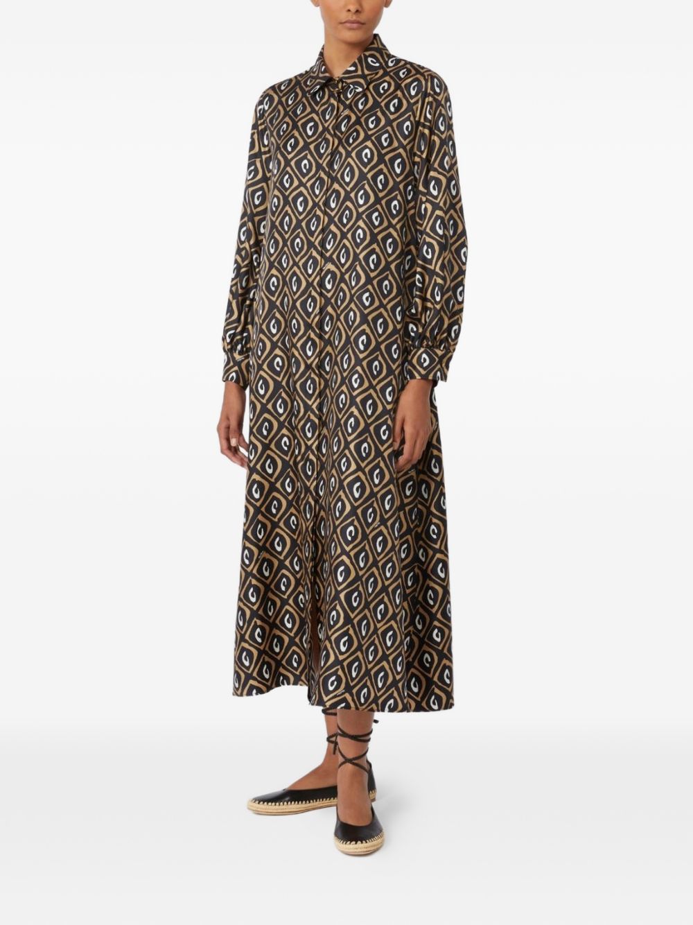 Abito midi Giara con stampa in nero Max Mara - donna 