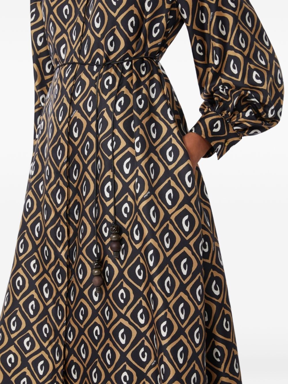 Abito midi Giara con stampa in nero Max Mara - donna 
