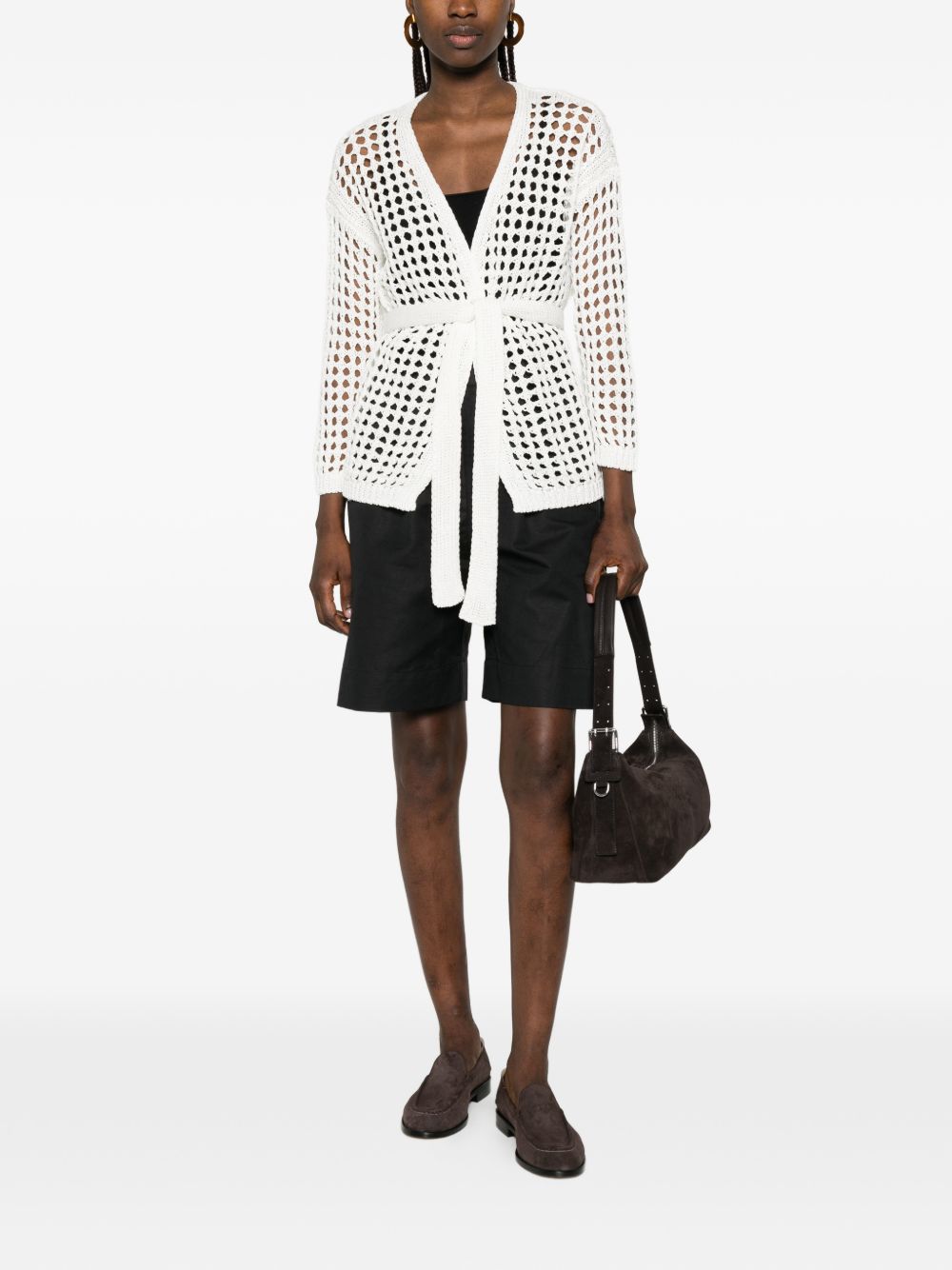 Cardigan a portafoglio Gelo in cotone in bianco Maxmara - donna 