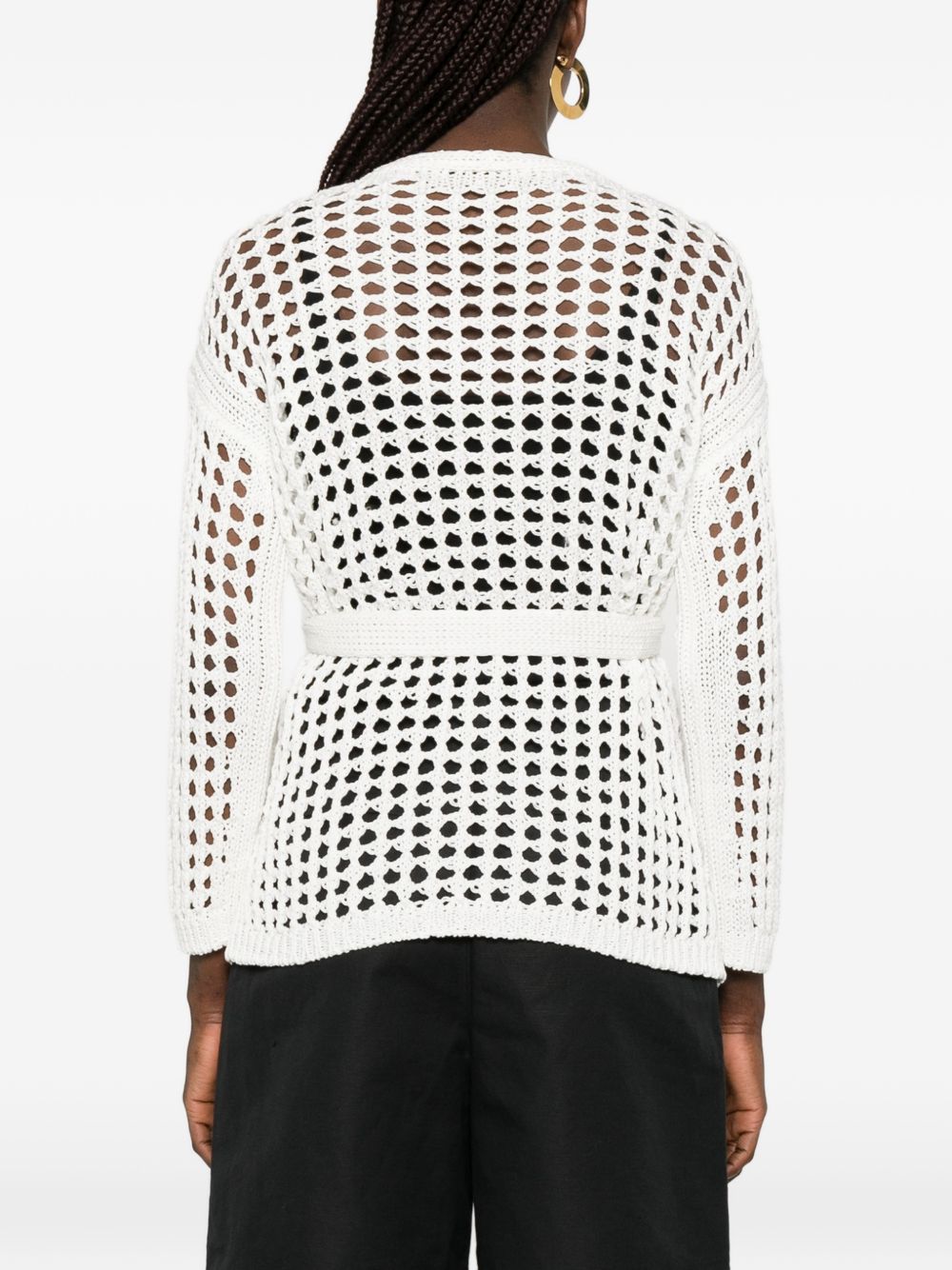 Cardigan a portafoglio Gelo in cotone in bianco Maxmara - donna 