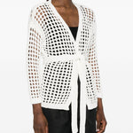 Cardigan a portafoglio Gelo in cotone in bianco Maxmara - donna 