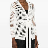 Cardigan a portafoglio Gelo in cotone in bianco Maxmara - donna 