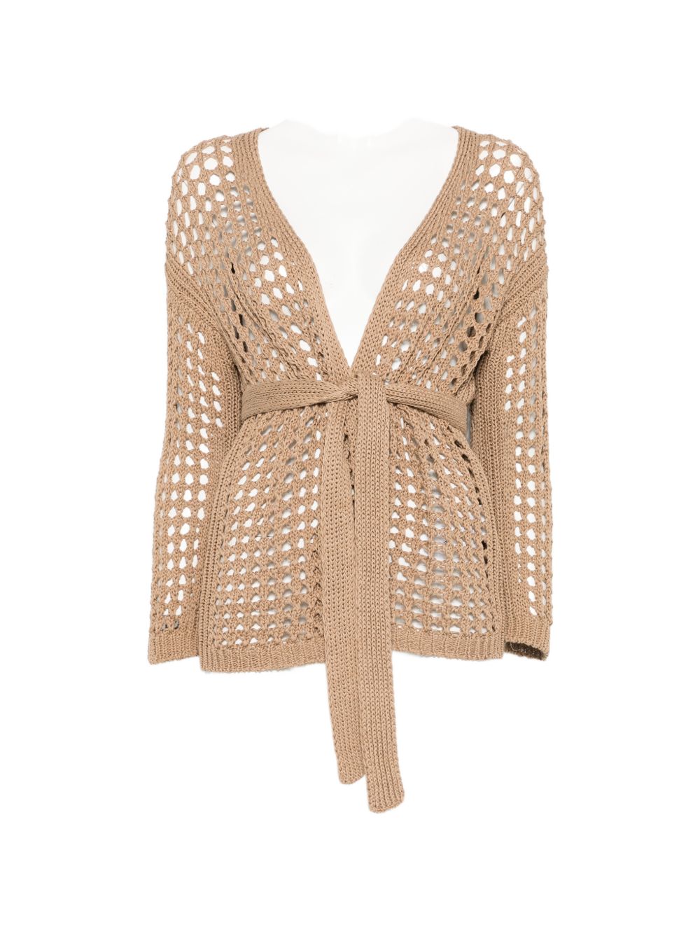 Cardigan a portafoglio Gelo in cotone in marrone Maxmara - donna 