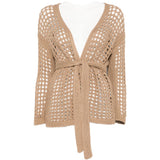 Cardigan a portafoglio Gelo in cotone in marrone Maxmara - donna 