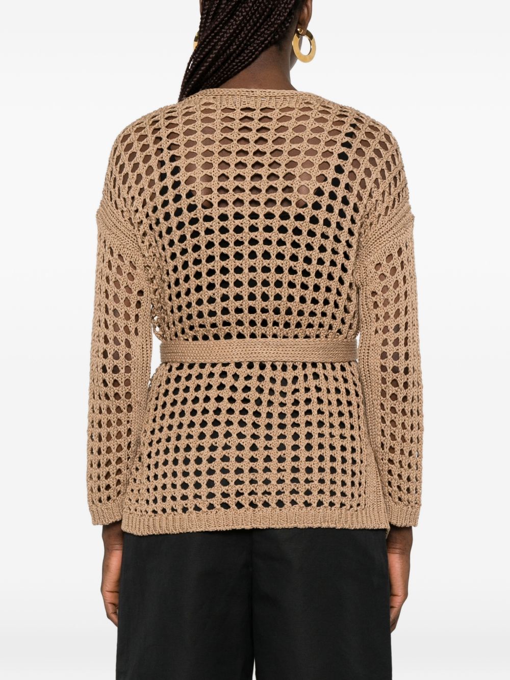Cardigan a portafoglio Gelo in cotone in marrone Maxmara - donna 