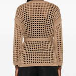 Cardigan a portafoglio Gelo in cotone in marrone Maxmara - donna 