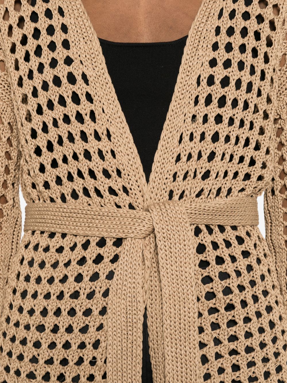 Cardigan a portafoglio Gelo in cotone in marrone Maxmara - donna 